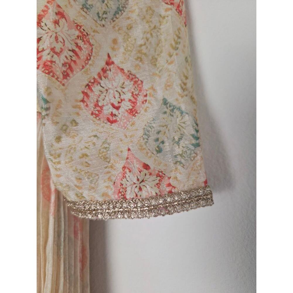 Seasons Chennai Indian Anarkali Kurta Dress XXL Cream Beige Embellished Maxi - Picture 7 of 15